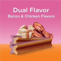 Pedigree Dentastix Dual Flavored Bacon & Chicken Flavored Large Dental Dog Treats, 32 count slide 2 of 9