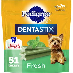 Pedigree Dentastix Fresh Mint Flavored Mini Dental Dog Treats, 51 count