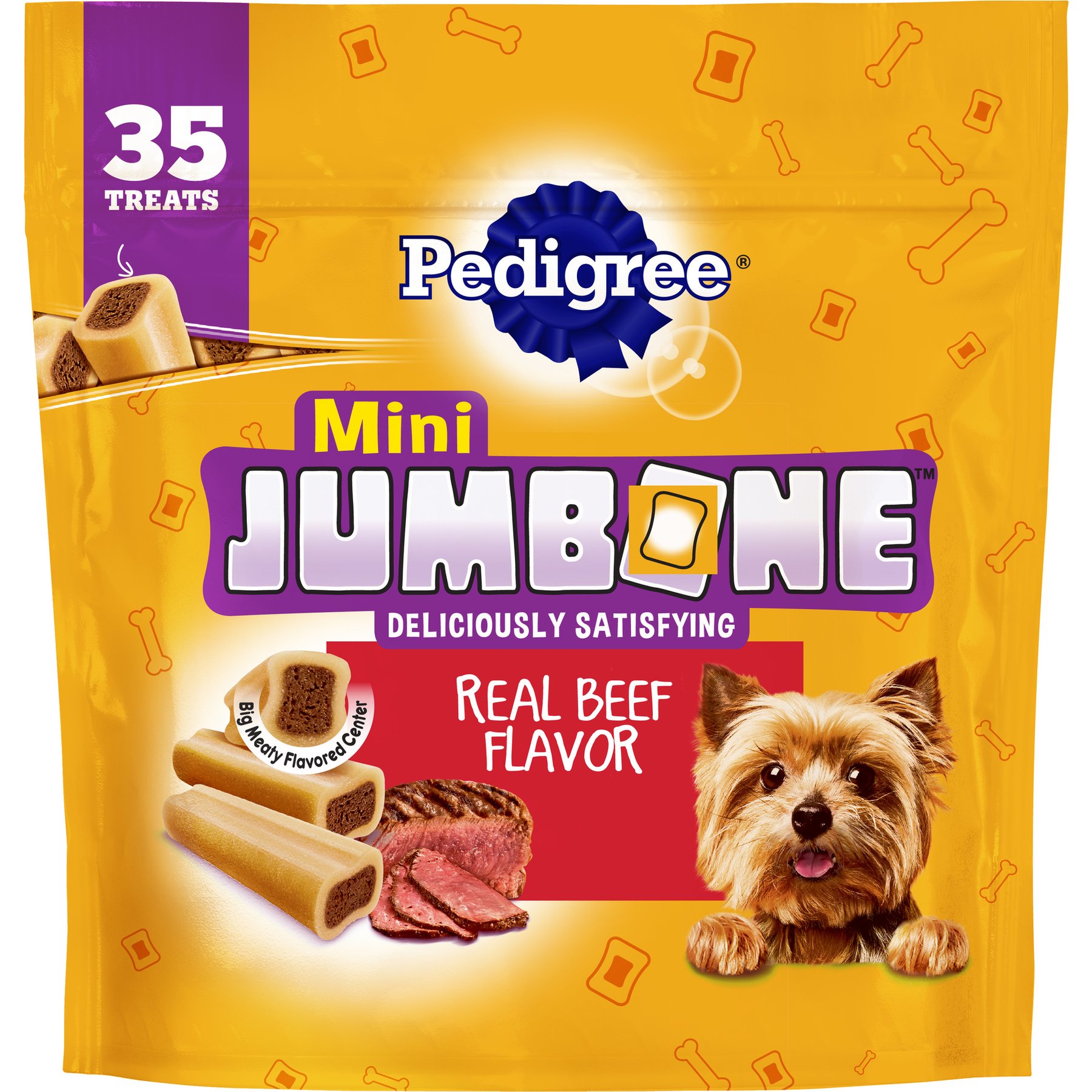 Pedigree Mini Jumbone Real Beef Flavor Dog Treats, 35 count