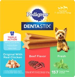 Pedigree Dentastix Toy Original Chicken, Beef Flavor, & Fresh Mint Variety Pack Small Breed Dental Dog Treats, 157 count