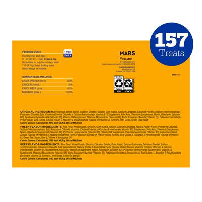 Show full view: Pedigree Dentastix Toy Original Chicken, Beef Flavor, & Fresh Mint Variety Pack Small Breed Dental Dog Treats, 157 count slide 3 of 10