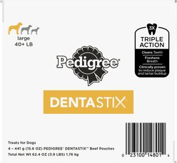 Pedigree Dentastix Beef Flavored Large Dental Dog Treats, 72 count