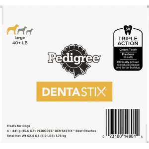 Pedigree Dentastix Beef Flavored Large Dental Dog Treats, 72 count