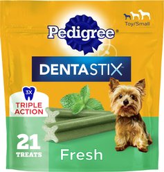 Pedigree Dentastix Fresh Mint Flavored Mini Dental Dog Treats, 21 count slide 1 of 9