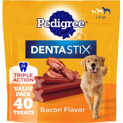 Pedigree Pedigree Dentastix Bacon Flavor Large Dental Dog Treats, 40 count