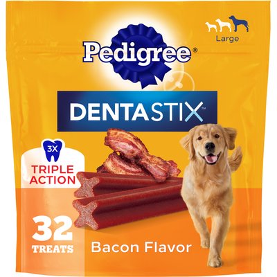 Pedigree Pedigree Dentastix Bacon Flavor Large Dental Dog Treats, 64 count bundle