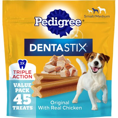 Pedigree Pedigree Dentastix Small/Medium Original Chicken Flavor Dental Dog Treats, 45 count