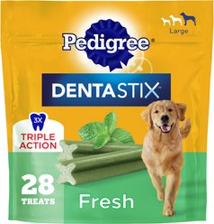 Pedigree Dentastix Fresh Mint Flavored Large Dental Dog Treats, 28 count
