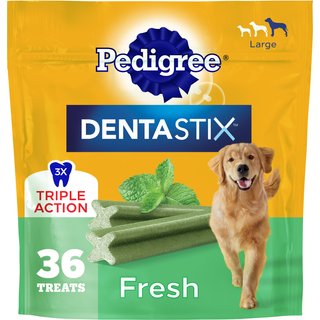 Pedigree Dentastix Fresh Mint Flavored Large Dental Dog Treats, 36 count slide 1 of 9