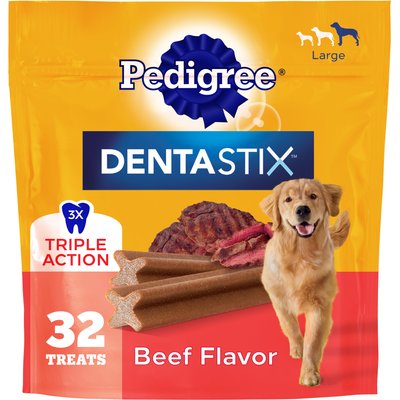 Pedigree Pedigree Dentastix Beef Flavored Large Dental Dog Treats, 32 count