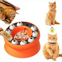 Dudpud Weight Loss Bowl Puzzle Cat Toy, Orange slide 1 of 6