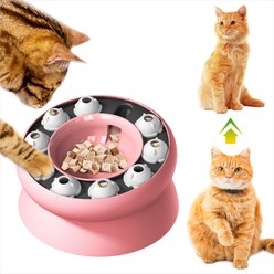 Dudpud Weight Loss Bowl Puzzle Cat Toy, Pink