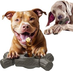 Dudpud Durable Bully Stick Holder Dog Chew Toy, Brown, Large