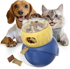 Dudpud Wobble Treat Dispensing Dog & Cat Toy, Blue