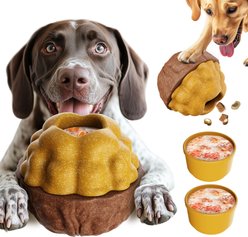 Dudpud 3-in-1 Walnut Fillable Freeze Enrichment Dog Treat Dispenser Chew Toy, Brown