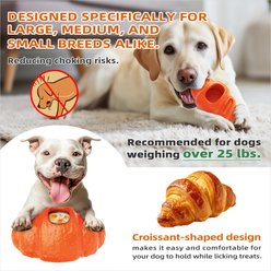 Dudpud 2-in-1 Durable Croissant Fillable Freeze Enrichment Dog Chew Toy, Orange slide 2 of 6