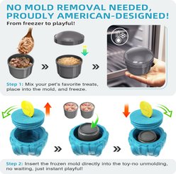 Dudpud 3-in-1 Starfish Fillable Freeze Enrichment Dog Treat Dispenser Chew Toy, Blue slide 2 of 6