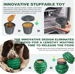 Dudpud 3-in-1 Honey Jar Fillable Freeze Enrichment Dog Treat Dispenser Chew Toy, Green slide 2 of 6
