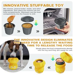 Dudpud 3-in-1 Octopus Fillable Freeze Enrichment Dog Treat Dispenser Chew Toy, Yellow slide 2 of 6