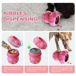 Dudpud 3-in-1 Octopus Fillable Freeze Enrichment Dog Treat Dispenser Chew Toy, Pink slide 2 of 6