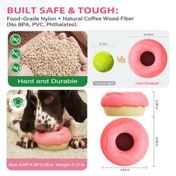 Dudpud 3-in-1 Donut Fillable Freeze Enrichment Dog Treat Dispenser Chew Toy, Pink slide 2 of 6