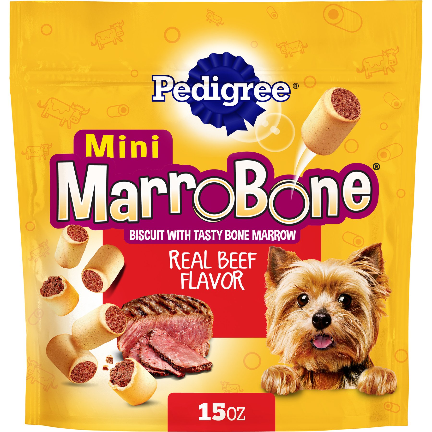 Pedigree Mini Marrobone Real Beef Flavor Biscuit Dog Treats, 15-oz bag