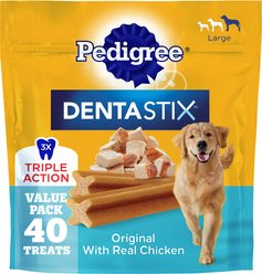 Pedigree Dentastix Large Original Chicken Flavor Dental Dog Treats, 40 count