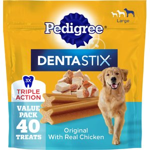 Pedigree Dentastix Large Original Chicken Flavor Dental Dog Treats, 40 count