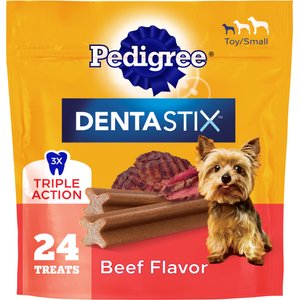 Pedigree Dentastix Beef Mini Dental Dog Treats, 24 count