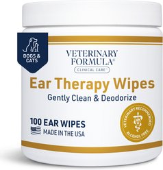Veterinary Formula Clinical Care Ear Therapy Dog & Cat Ear Wipes, 100 count