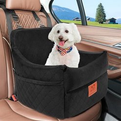 XIEEAOZEE Car Booster Seat for Small/Medium Dogs with Thick Cushion, 17.8 x 17.8 x 18.9-in, Black slide 2 of 6