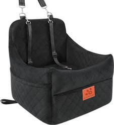 XIEEAOZEE Car Booster Seat for Small/Medium Dogs with Thick Cushion, 17.8 x 17.8 x 18.9-in, Black