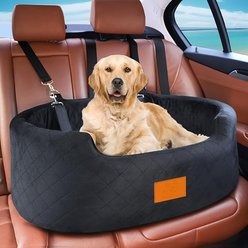 XIEEAOZEE SUVs & Trucks Car Booster Seat for Medium Dogs, 31.44 x 19.6 x 11-in, Black