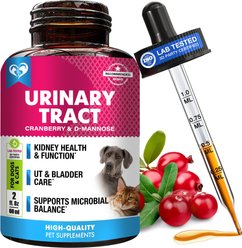 Beloved Pets Urinary Tract Infection Treatment & Natural UTI Medicine Cranberry Dog & Cat Supplement, 2-fl oz bottle