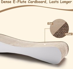 Coziwow Corrugated Cardboard Scratch Pad Double-Sided Reversible Lounge Bed with White Coated Surface Pillow Cat Scratcher, White slide 2 of 7