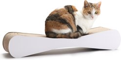 Coziwow Corrugated Cardboard Scratch Pad Double-Sided Reversible Lounge Bed with White Coated Surface Pillow Cat Scratcher, White