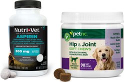 Nutri-Vet Aspirin for Medium & Large Dogs Chewables & PetNC Hip & Joint Mobility Support Soft Chews Dog Supplement