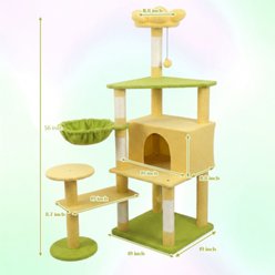 PXZEE 56-in Flower Cat Tree & Condo, Yellow slide 2 of 4