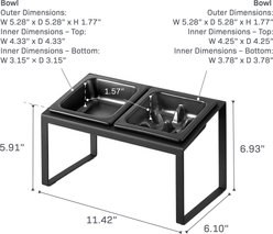 Yamazaki Home Tower Slow Feeder Dog & Cat Bowl Set with Stand, Black, 0.75-cup slide 2 of 9