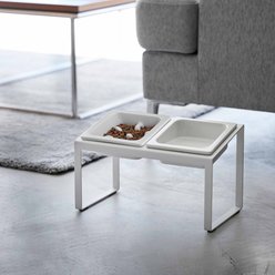 Yamazaki Home Tower Slow Feeder Dog & Cat Bowl Set with Stand, White, 0.75-cup slide 2 of 9
