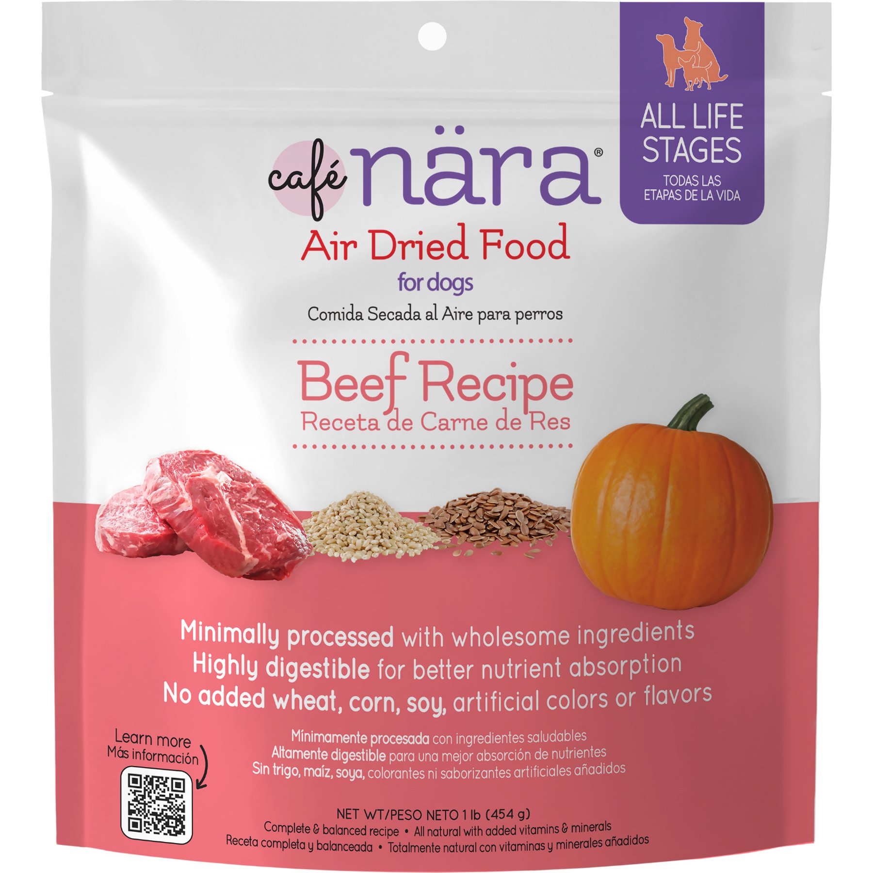 Cafe Nara Beef Recipe Air Dried Dog Food, 16-oz bag