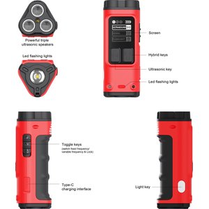 PATPET Ultrasonic Bark Control & Dog Training Device, Red