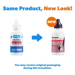 Vetnique Labs OticBliss Advanced Vet Strength Medicated Ear Infection Drops for Hydrocortisone & MicroSilver BG for Dog & Cat, 1.8-fl oz bottle slide 2 of 9