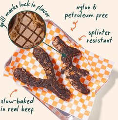 Woof HonestChew Meaty Beef Antler-shaped Plant-based Dog Chew Bone with Meat Covering, Medium slide 2 of 8