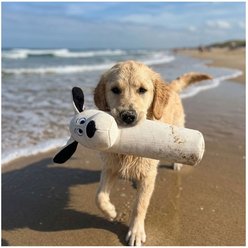 Pata Pal Dawgy Water Bottle Crinkle Tough Dog Chew Toy, White, 11-in slide 2 of 5