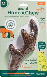 Woof HonestChew Meaty Beef Antler-shaped Plant-based Dog Chew Bone with Meat Covering, Medium
