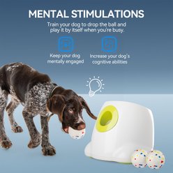allforpaws Interactive Maxi Ball Launcher Training Dog Toy with 2.5-in EPTU Balls, White/Green, 13 x 12.7 x 11.1-in slide 2 of 9