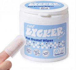 THE LICKER STORE Hypoallergenic Aloe Vera Leaf, Coconut Oil & Honey Plaque Removal Dog Dental Wipes, 60 count