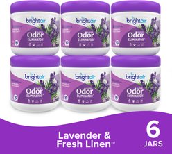 Bright Air Super Odor Eliminator Solid Air Freshener, Lavender & Fresh Linen, 14-oz jar, 6 count slide 1 of 9