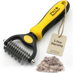Pet Republique Dematting Tool for Dogs & Cat Rake Style with 6+11 Dual-Side Blades